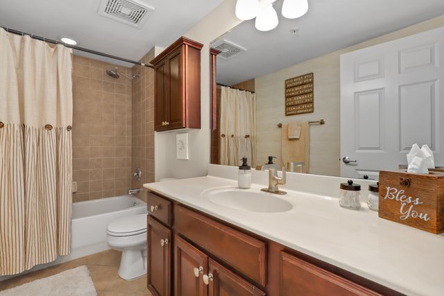 225 Main Street, Unit 214 Roselle, IL 60172 - Photo 21 of 27 a bathroom with a sink a toilet a mirror and shower