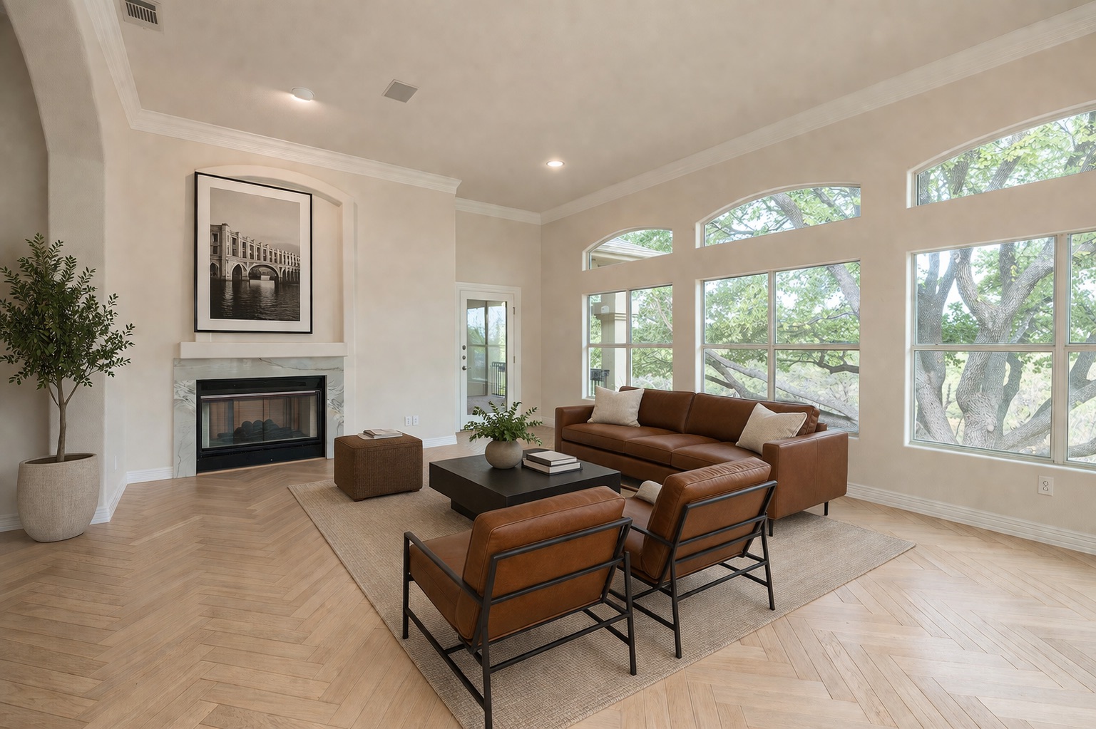 2906 Mill Reef Cove Austin, TX 78746 - Photo 3 of 38 a living room with furniture and a large window