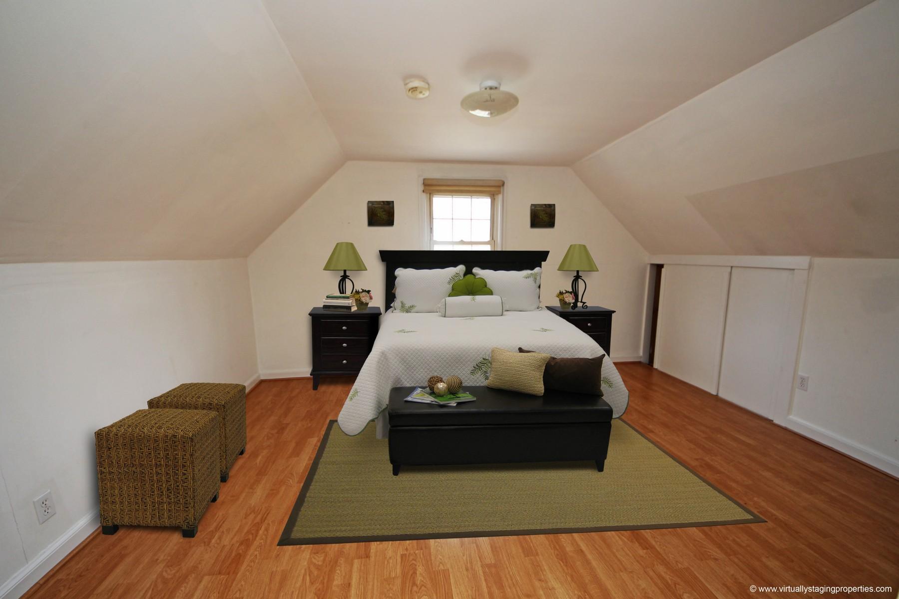 68 Maple Street Darien, CT 06820 - Photo 18 of 25 a bed sitting in a bedroom next to a window with wooden floor