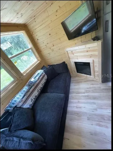 a living room with furniture