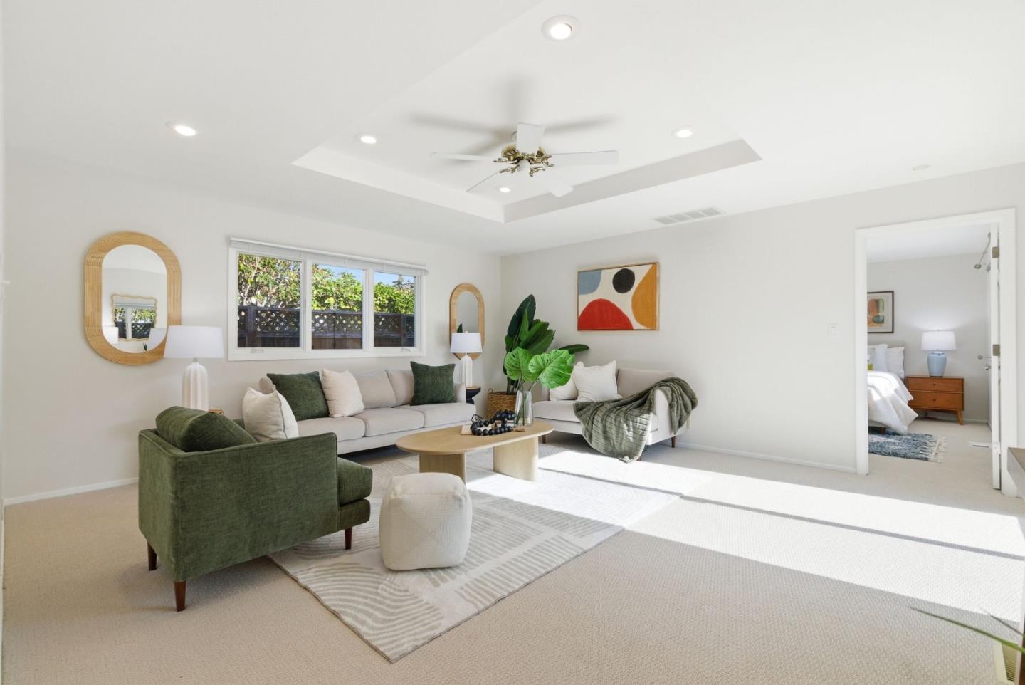 1747 Walnut Drive Mountain View, CA 94040 - Photo 14 of 38 a living room with furniture a chandelier and a window