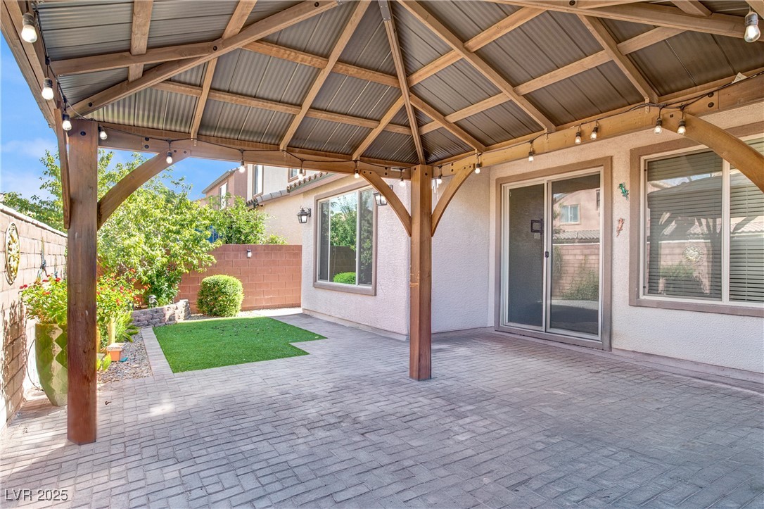 10976 Bluebell Basin Road Las Vegas, NV 89179 - Photo 17 of 40 View of patio / terrace featuring a gazebo