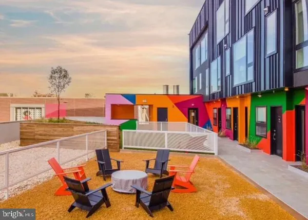 a view of a building and a street