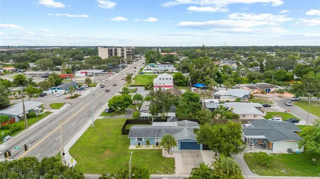 an aerial view of a city