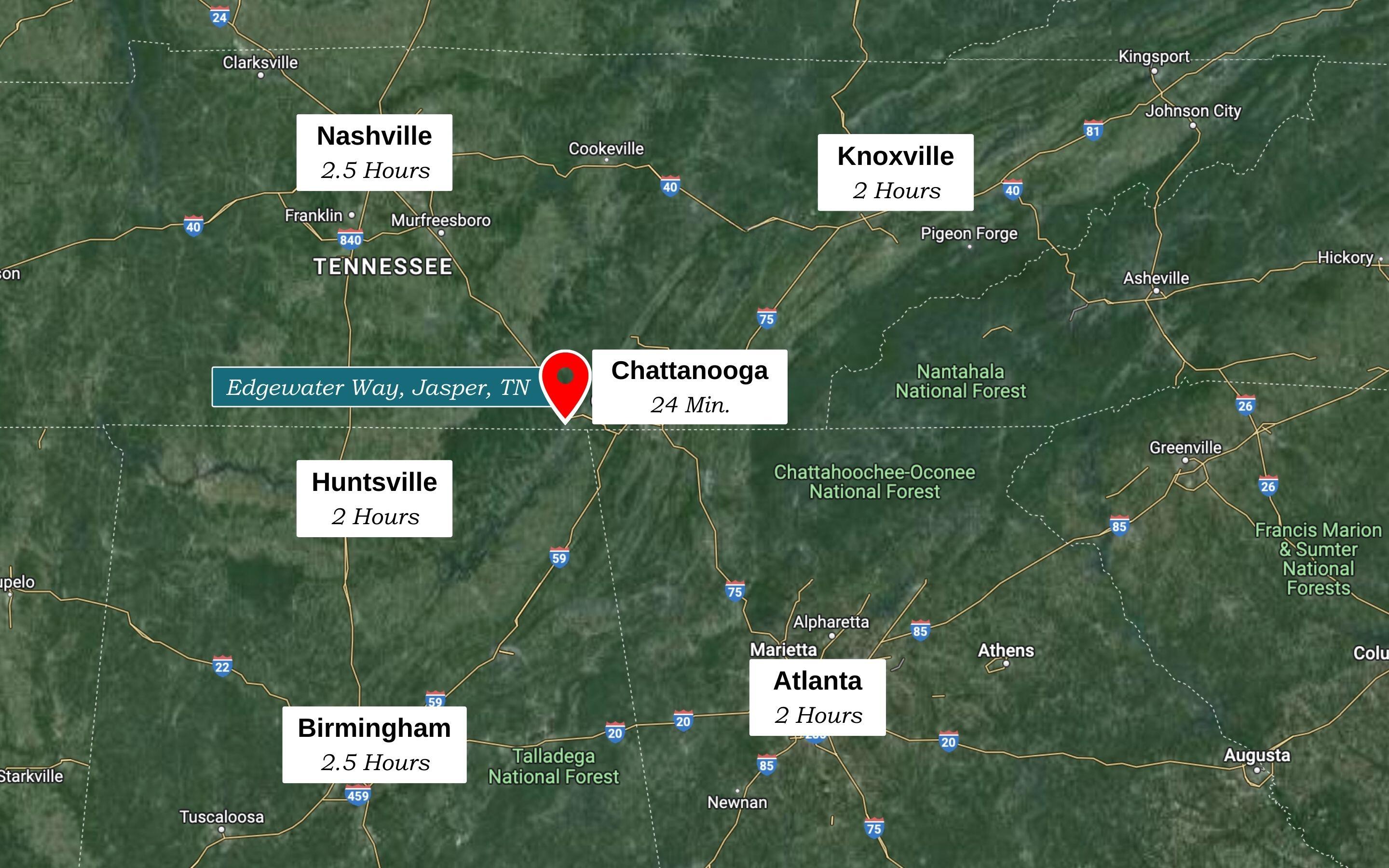 0 Edgewater Way, Unit 144 Jasper, TN 37347 - Photo 26 of 26 Easy Drive to Dynamic Southern Cities