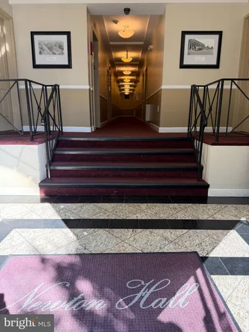 a view of hallway with stairs