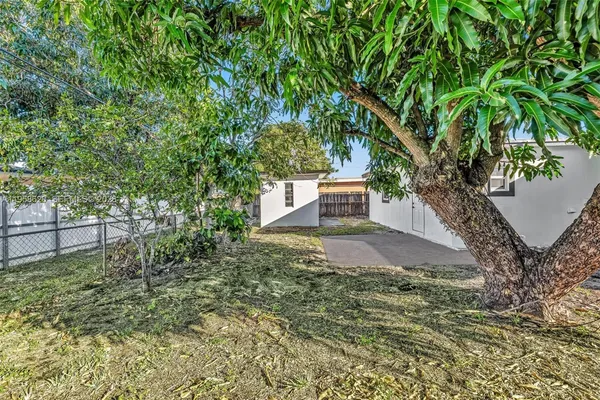 a view of a backyard