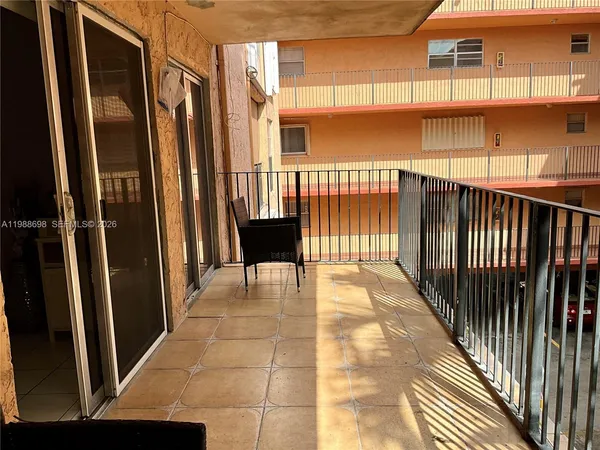 a view of a balcony