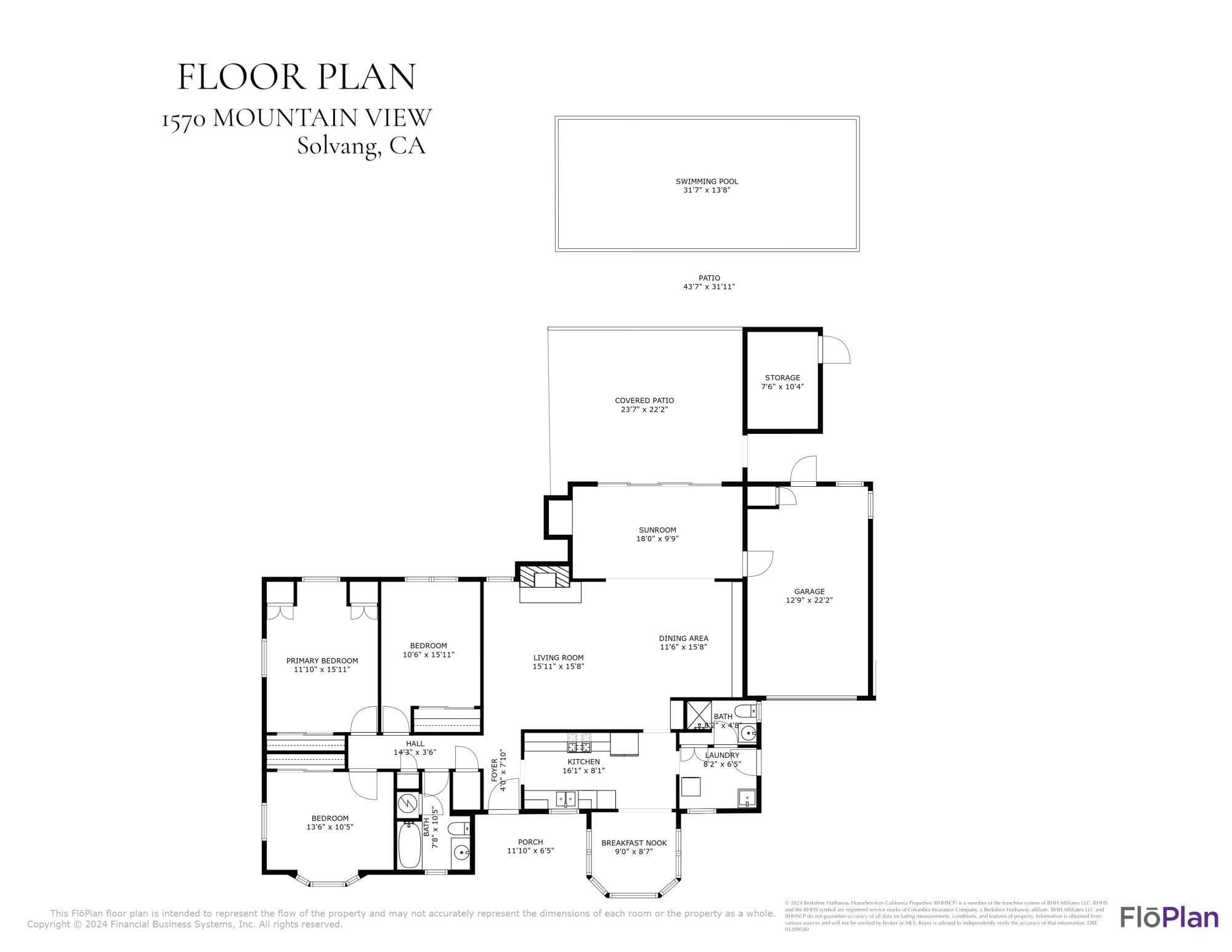 1570 Mountain View Drive Solvang, CA 93463 - Photo 15 of 15 Floor Plan 1570 Mountain View