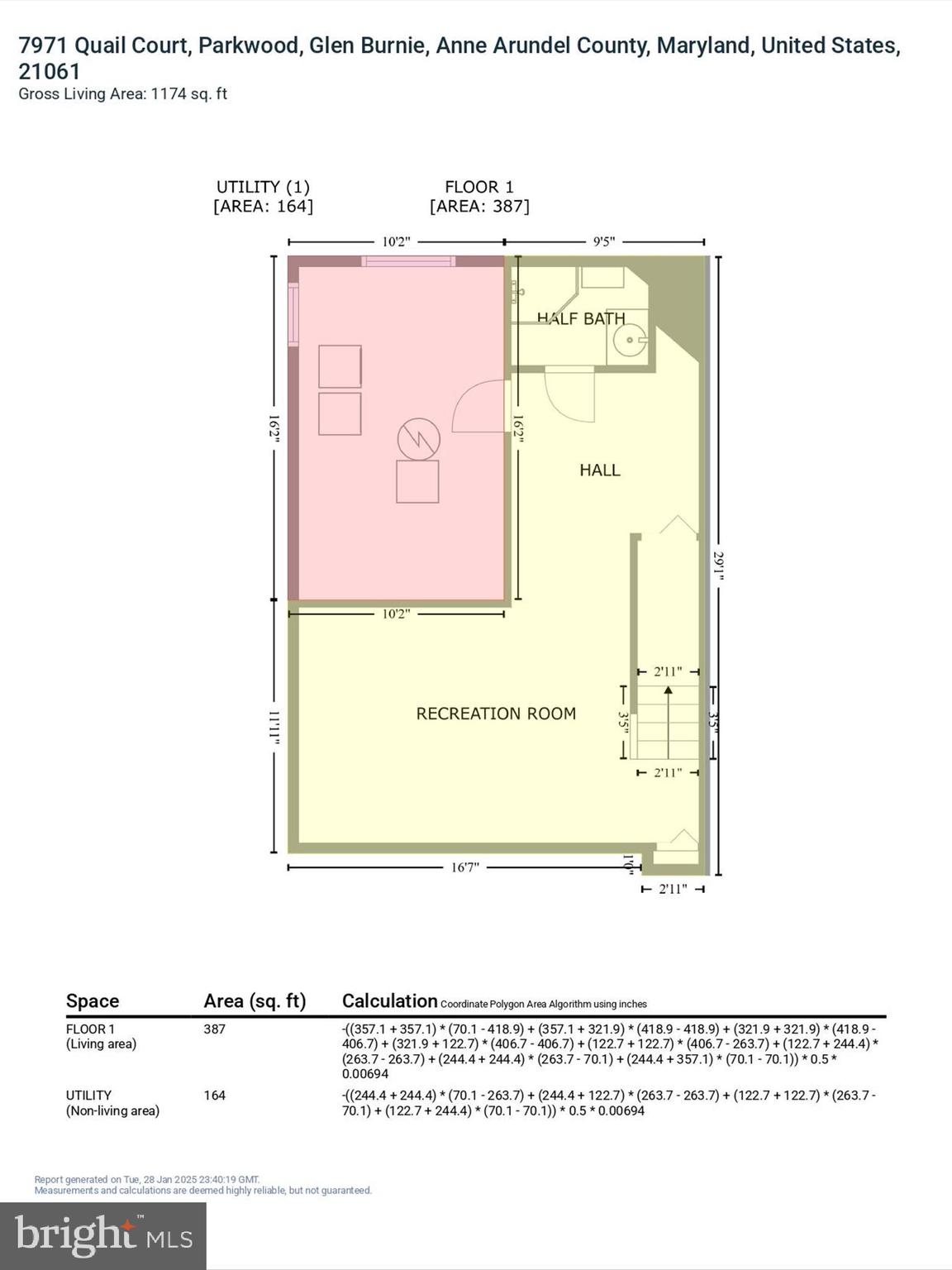7971 Quail Court Glen Burnie, MD 21061 - Photo 51 of 52 GLA-Lower Level Floor Plan