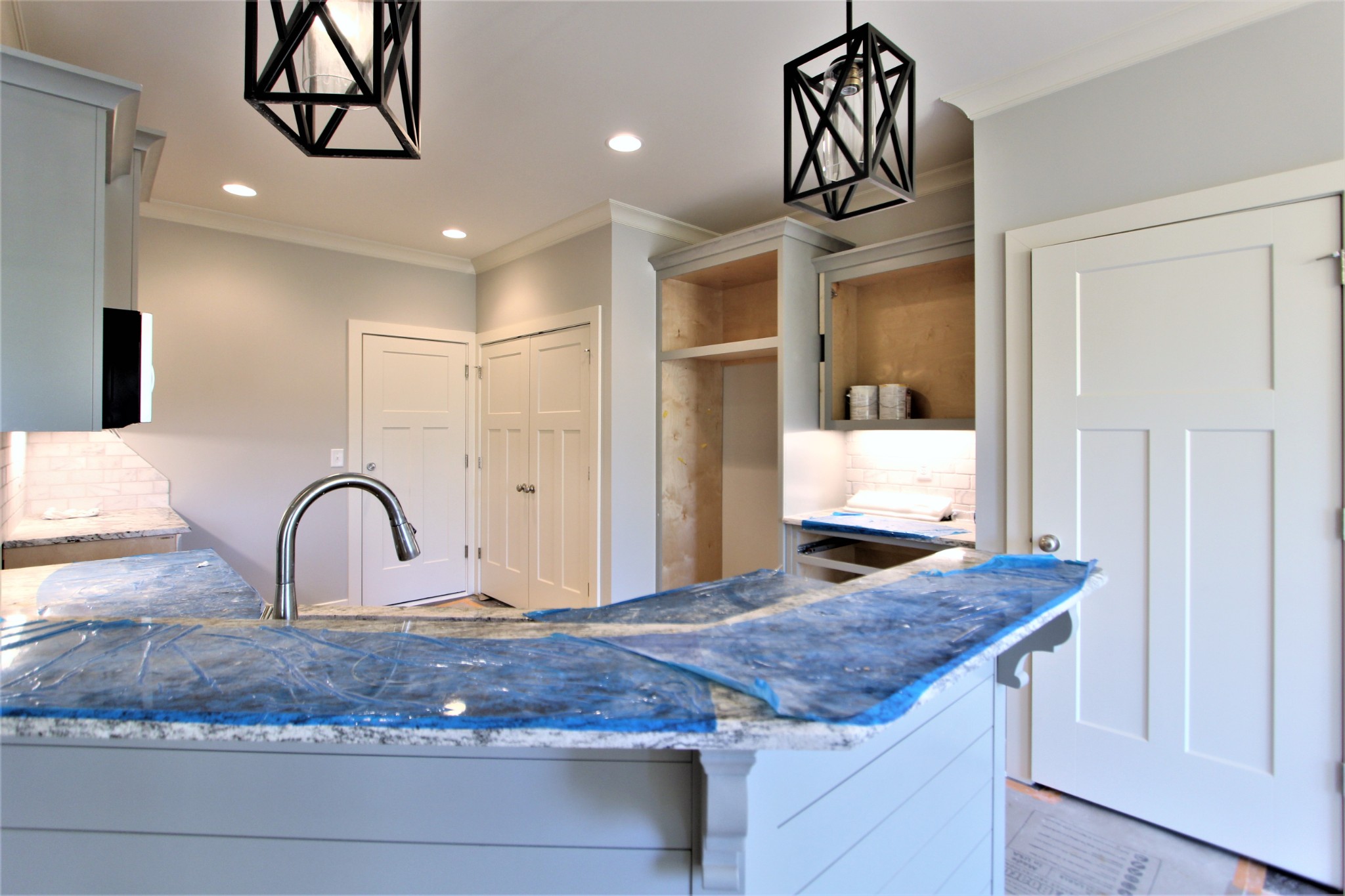 262 Ridgewater Way, Unit 83 Mount Juliet, TN 37122 - Photo 6 of 21 a bathroom with a granite countertop sink a mirror and shower