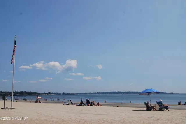 a view of ocean and building