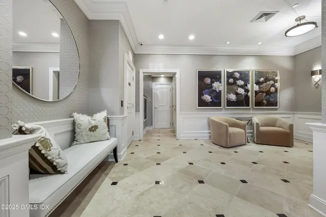 a living room with furniture