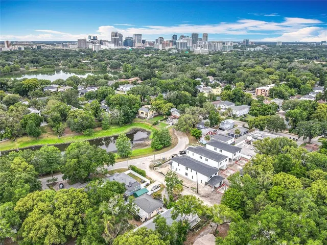 an aerial view of residential building with outdoor space