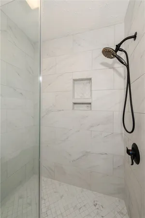 a bathroom with a shower