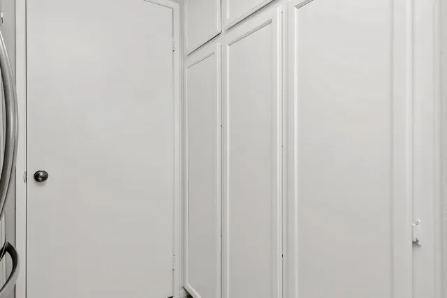 a close up view of a closet