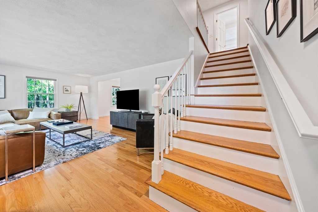 6 Garfield Street Lexington, MA 02421 - Photo 25 of 40 a living room with furniture a fireplace and a flat screen tv