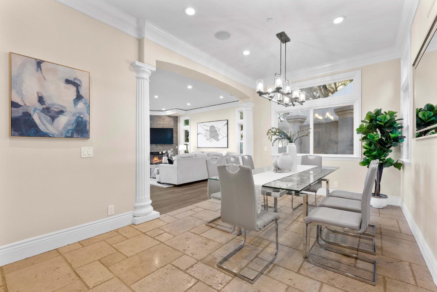 20394 Almaden Road San Jose, CA 95120 - Photo 23 of 92 a view of a dining room with furniture and chandelier
