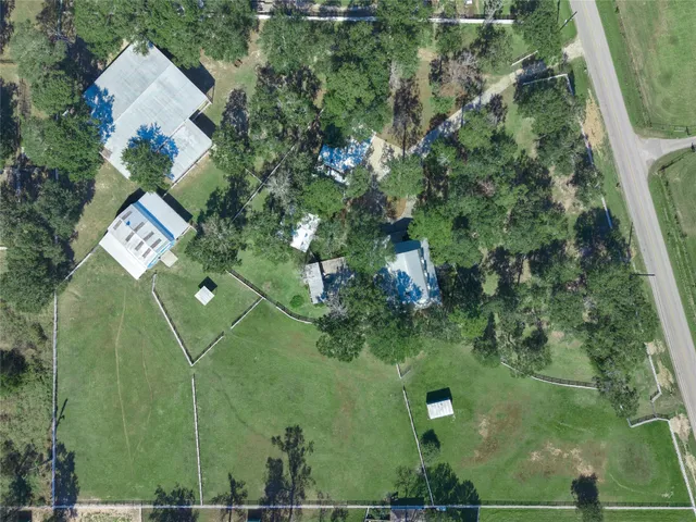 an aerial view of a residential houses