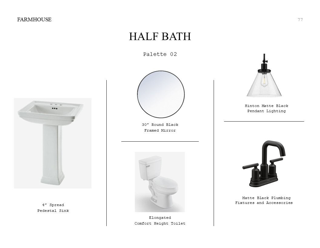 510 Samuel Rdg Drive Dayton, TX 77535 - Photo 19 of 33 Farmhouse Look Palette 2: Half Bath Selection Sheet (*Artist rendering used for illustration purposes only.)