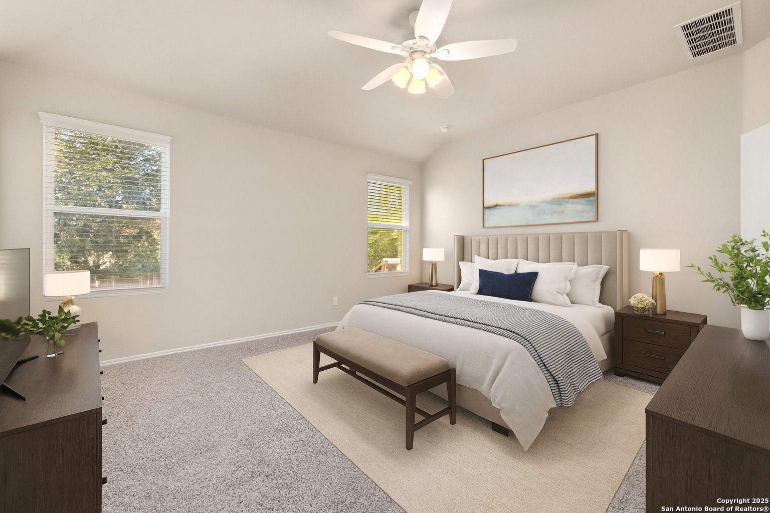 10306 Midsummer Meadow Converse, TX 78109 - Photo 15 of 20 a spacious bedroom with a bed and a chandelier