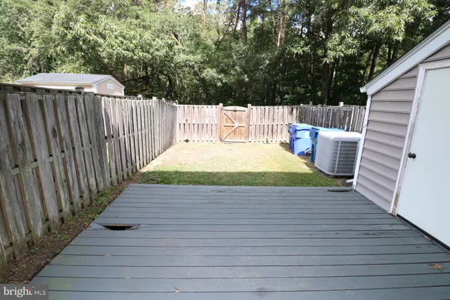 a view of a wooden deck