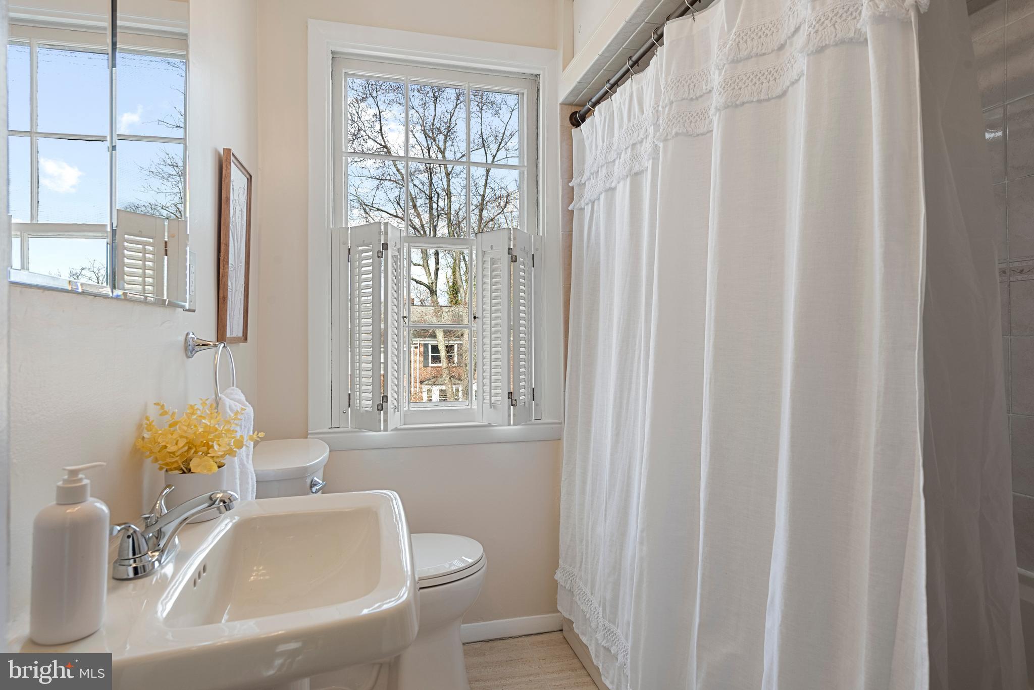 183 Stanmore Road Baltimore, MD 21212 - Photo 37 of 54 a bathroom with a sink a toilet a mirror and a tub