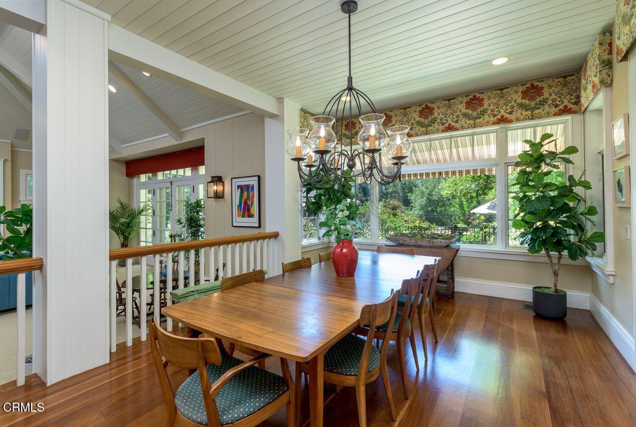 520 Georgian Road La Canada Flintridge, CA 91011 - Photo 17 of 75 a view of a dining room with furniture window and wooden floor