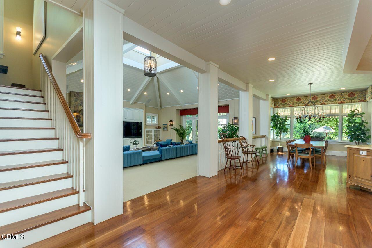 520 Georgian Road La Canada Flintridge, CA 91011 - Photo 18 of 75 a view of a dining room with furniture window and wooden floor