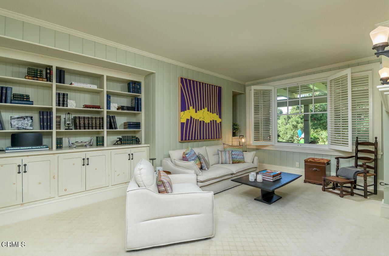 520 Georgian Road La Canada Flintridge, CA 91011 - Photo 28 of 75 a living room with furniture and a large window