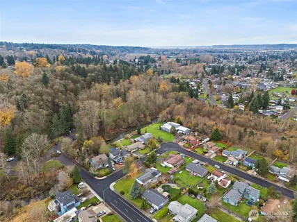 an aerial view of multiple house
