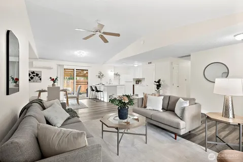 a living room with furniture