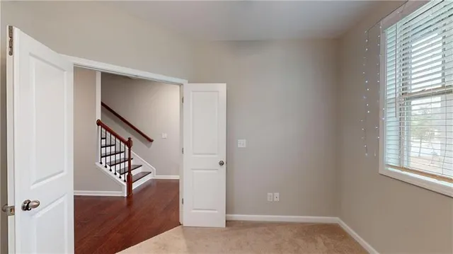 a view of an entryway with staircase