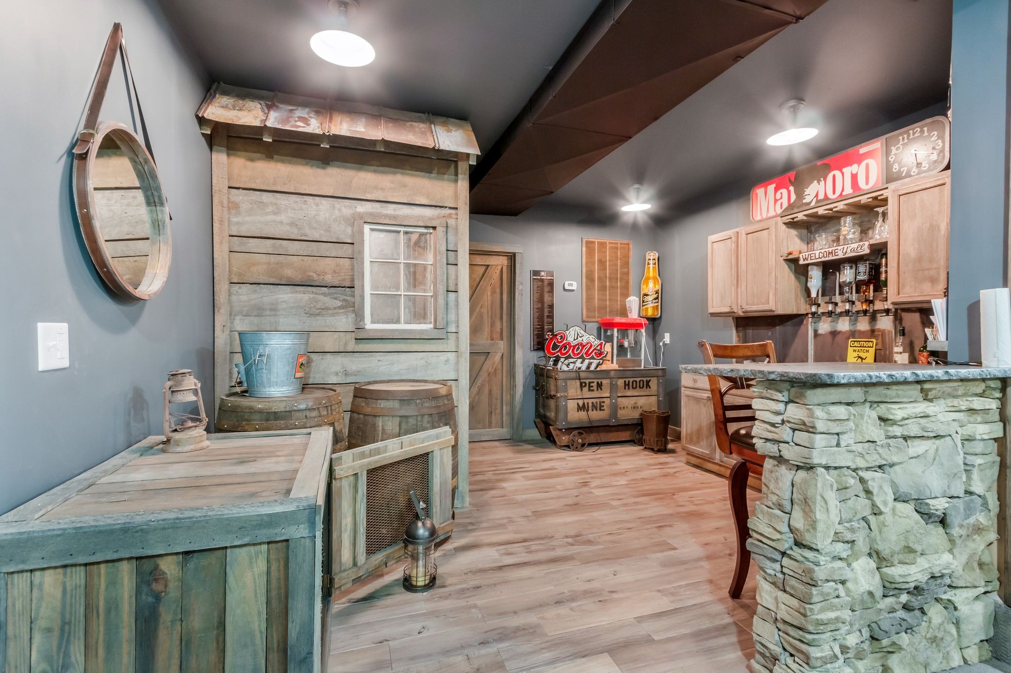 2886 Fly Road Santa Fe, TN 38482 - Photo 46 of 92 a kitchen with stainless steel appliances granite countertop a stove a sink and a refrigerator
