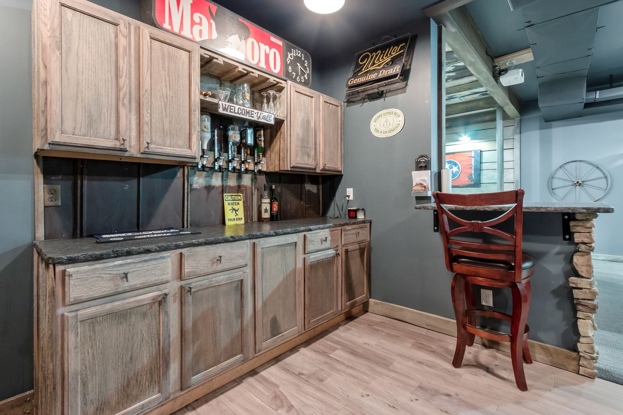 2886 Fly Road Santa Fe, TN 38482 - Photo 47 of 92 a kitchen with stainless steel appliances granite countertop a stove and cabinets