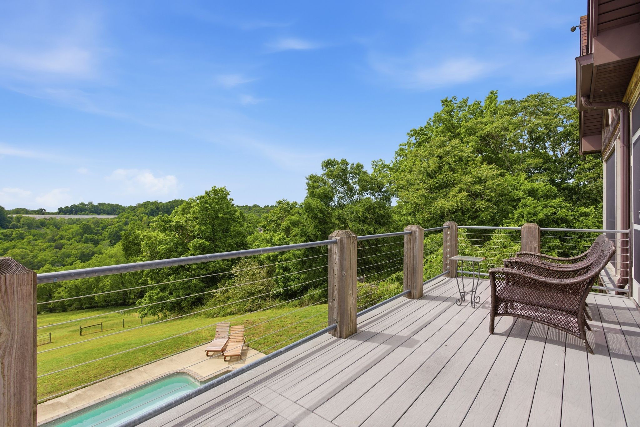 2886 Fly Road Santa Fe, TN 38482 - Photo 56 of 96 a view of a balcony with wooden floor and fence