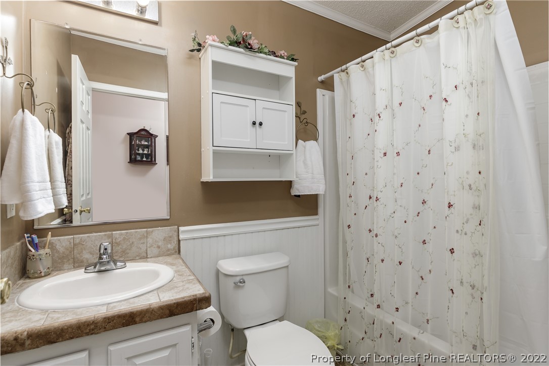 450 Bibey Road Carthage, NC 28327 - Photo 23 of 36 a bathroom with a granite countertop sink toilet and shower