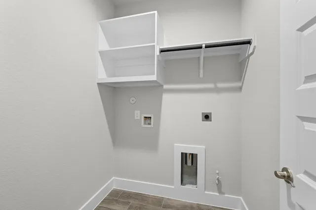 a view of a room with rack on the wall