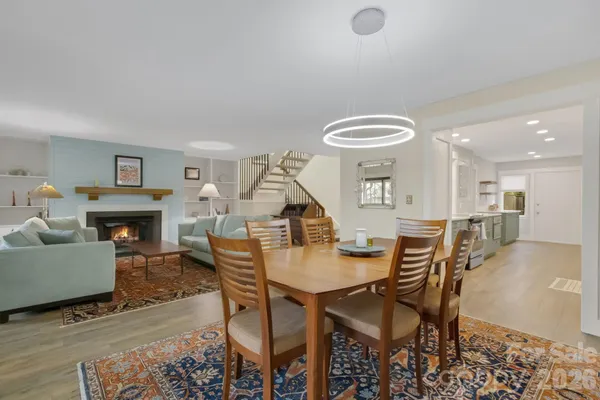 a kitchen with a stove and cabinets