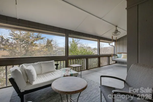 a view of a chair in balcony