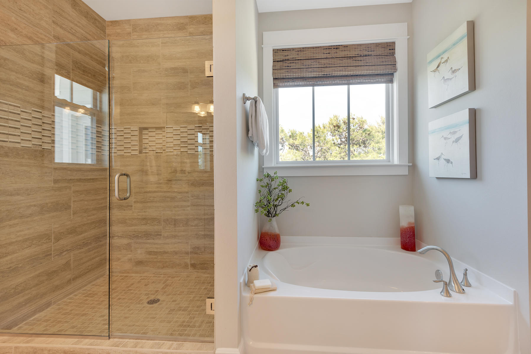Lot 13 South Grande Pointe Dr Inlet Beach Inlet Beach, FL 32461 - Photo 11 of 15 a bathroom with a white bath tub and a shower