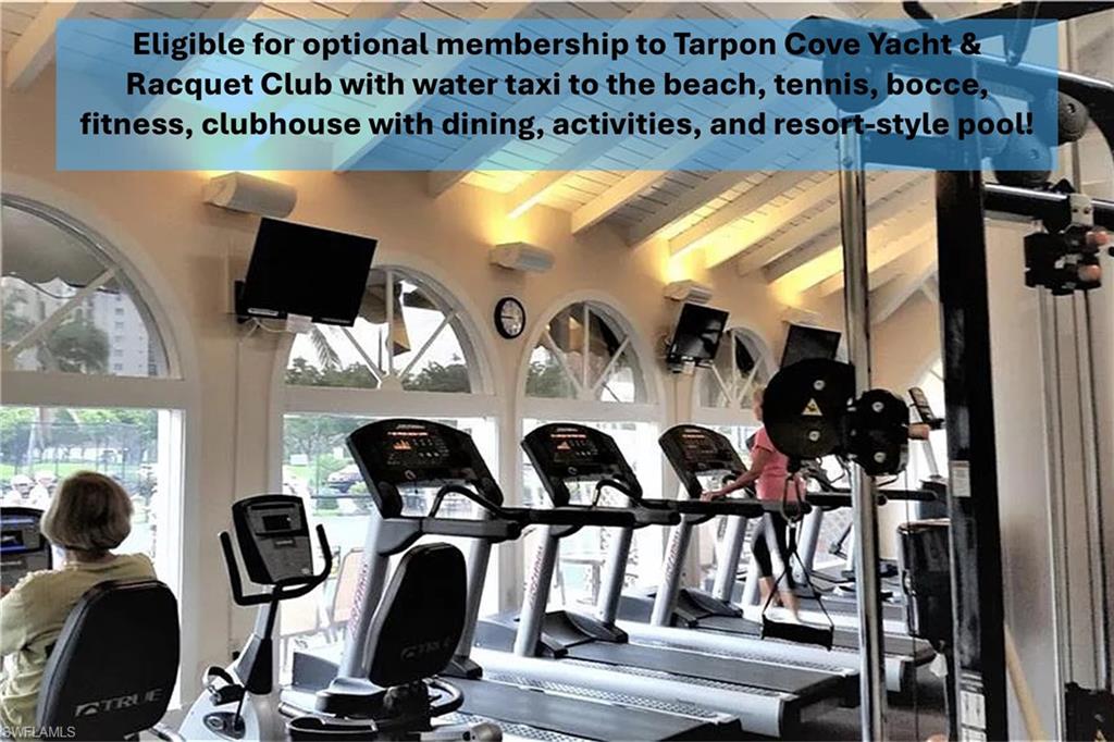 1300 Venetian Way Naples, FL 34110 - Photo 29 of 40 Eligible for optional membership to Tarpon Cove Yacht & Racquet Club with water taxi to the beach, tennis, bocce, fitness, clubhouse with dining, activities, and resort-style pool!