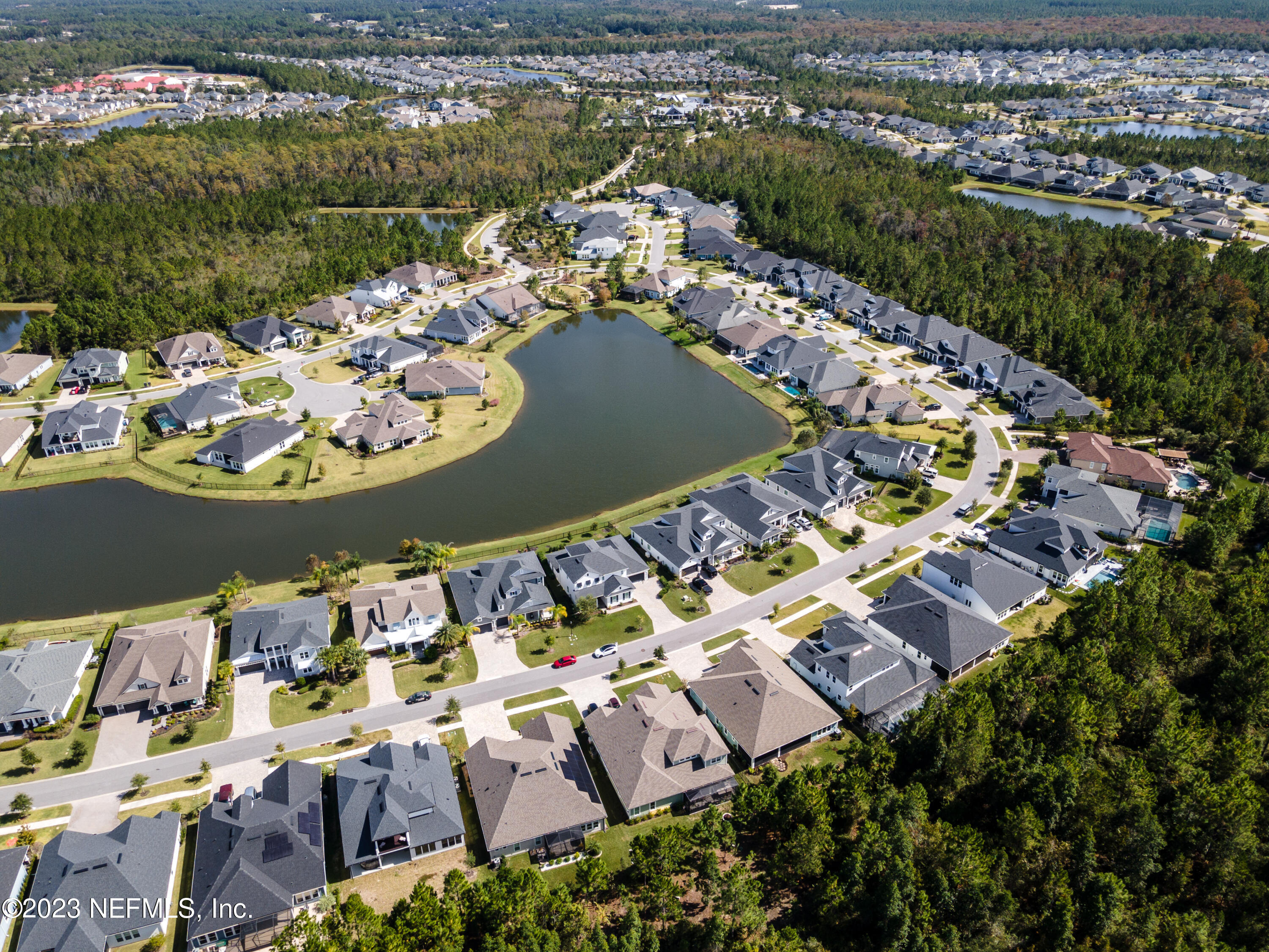 257 Glenneyre Circle St. Augustine, FL 32092 - Photo 63 of 98 an aerial view of a house with a lake view