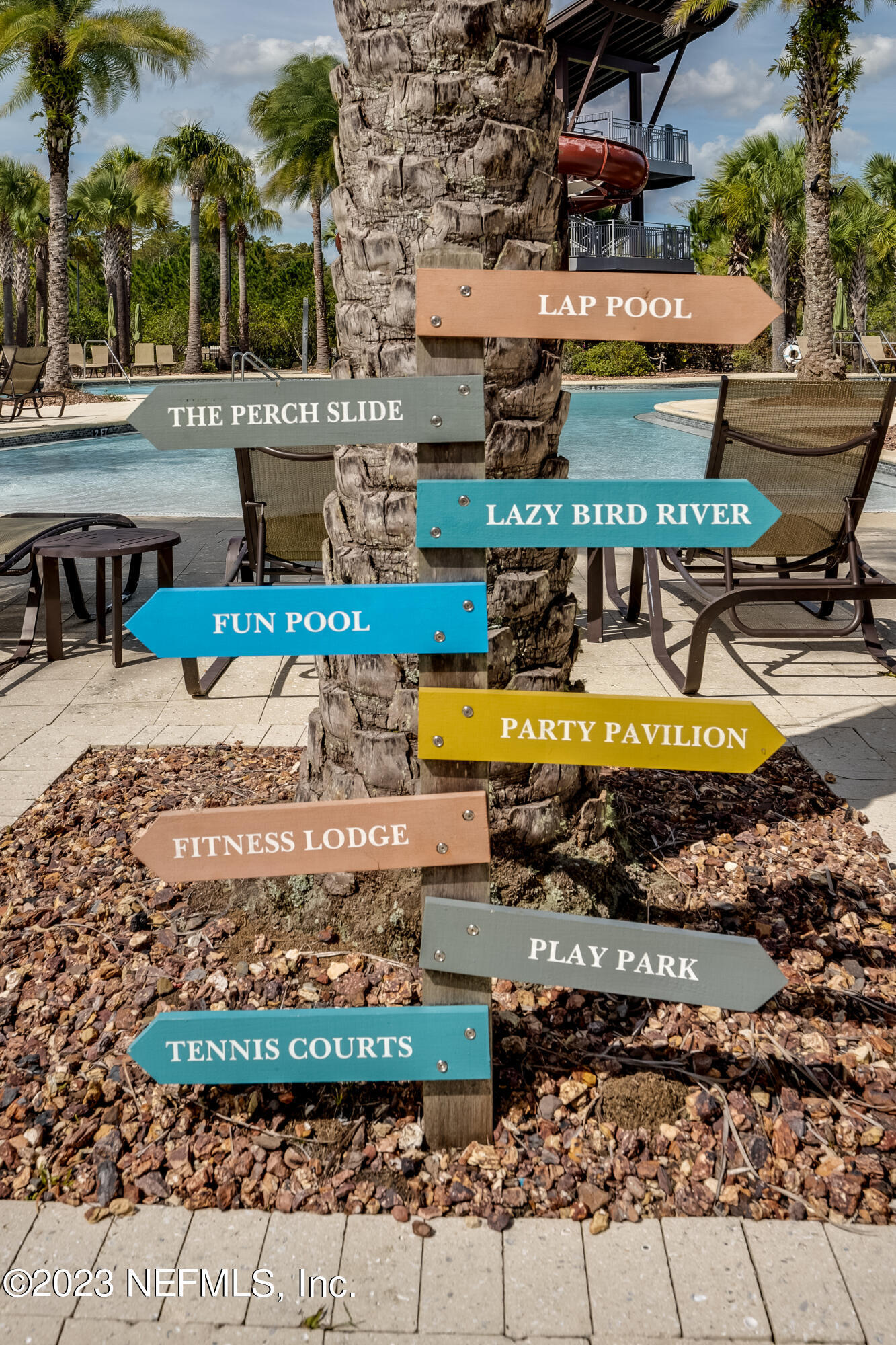 257 Glenneyre Circle St. Augustine, FL 32092 - Photo 87 of 98 an aerial view of a swimming pool with outdoor seating