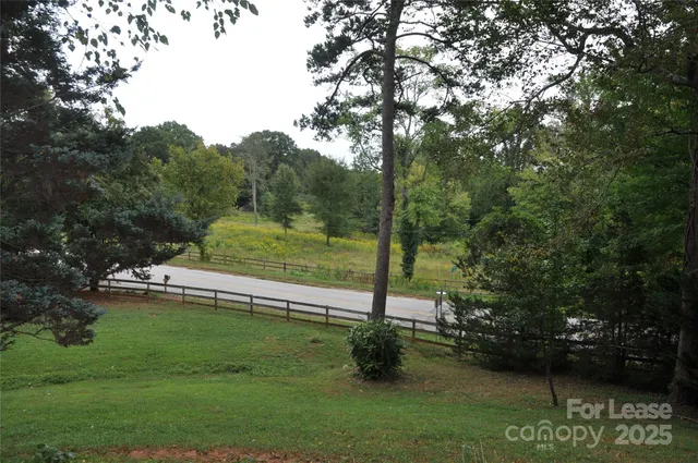 a view of a lake with a park