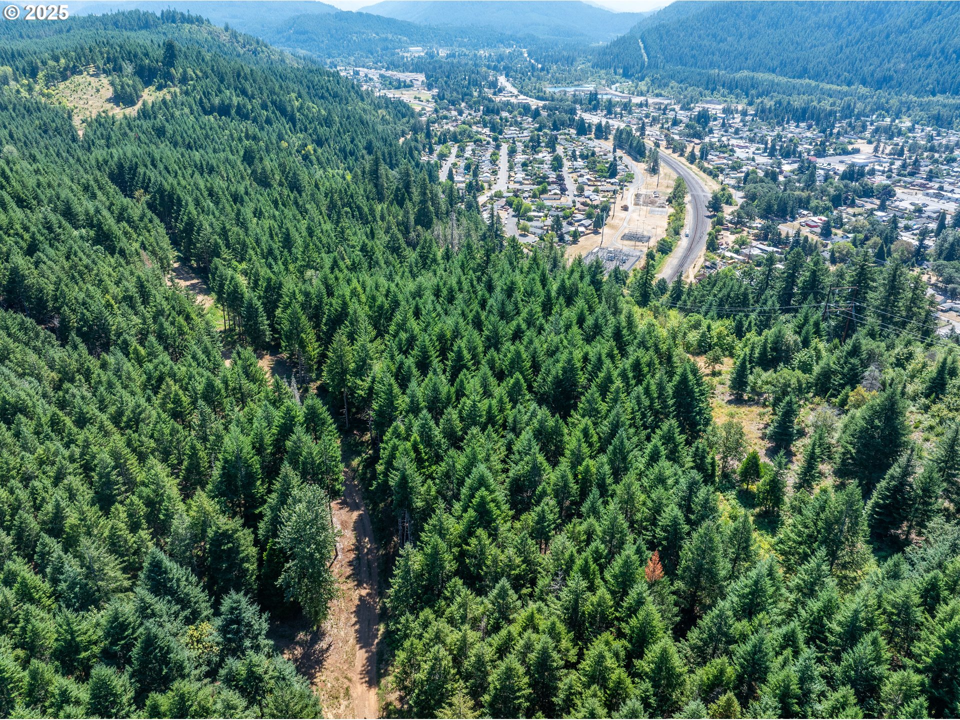 0 West 2nd Street Oakridge, OR 97463 - Photo 7 of 25 an aerial view of a house with a yard and lake view