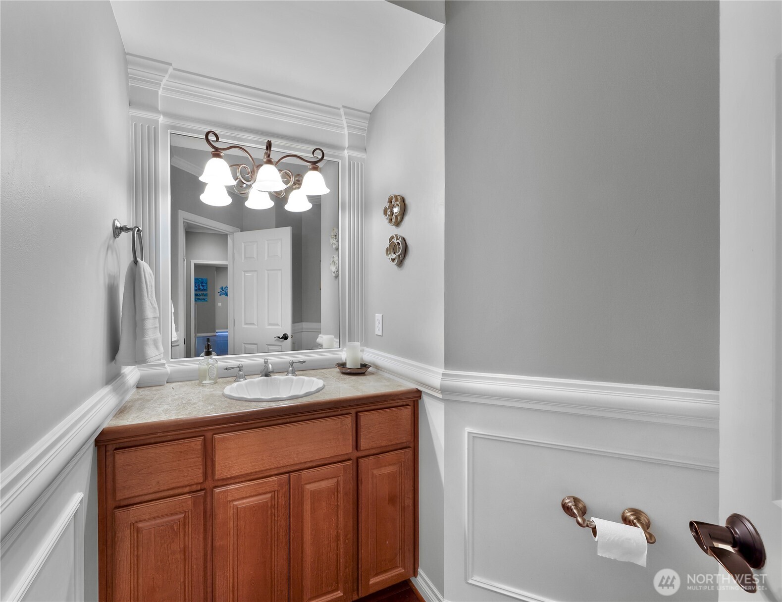 2029 240th Place Southeast Bothell, WA 98021 - Photo 22 of 39 a bathroom with a sink vanity and a mirror