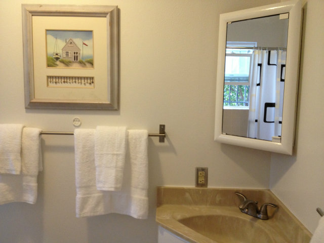 374 Rolph Street San Francisco, CA 94112 - Photo 16 of 20 a bathroom with a sink and a mirror