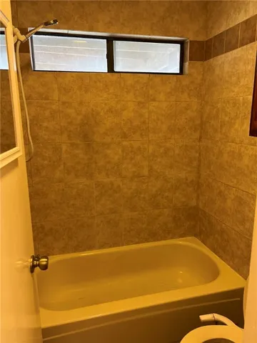 a bathroom with a bathtub