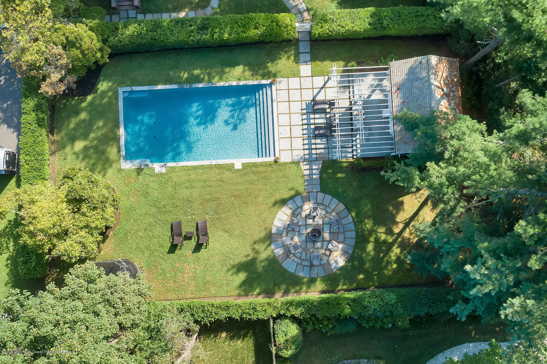 20 Ward Avenue Rumson, NJ 07760 - Photo 46 of 48 Aerial of Heated In-Ground Pool